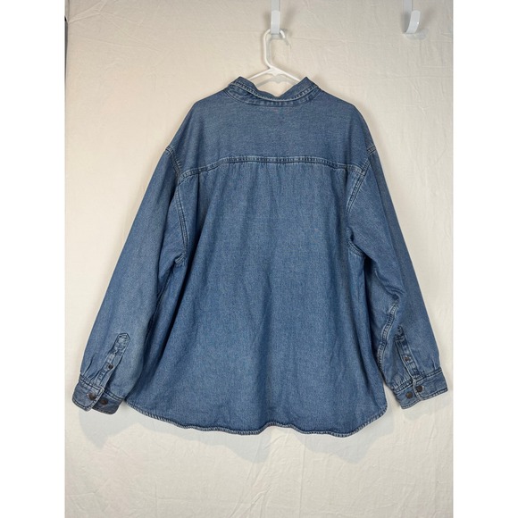 Vtg Puritan Mens Flannel Lined Denim Shirt Jacket Dark Wash Button Up Size 2XL - Picture 3 of 9